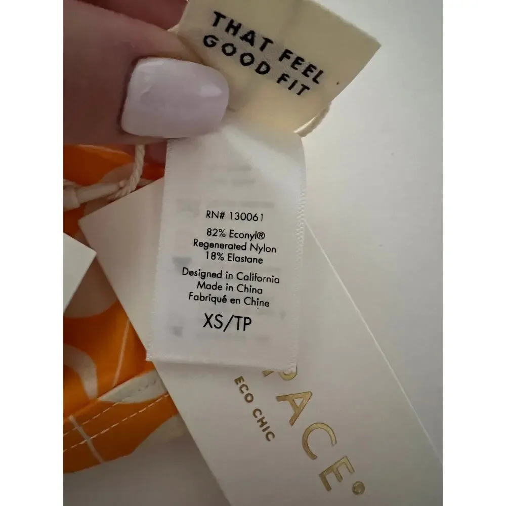 NWT L*Space Women's Avery Wrap-Style Beach Bikini Top Orange Cream Size XS